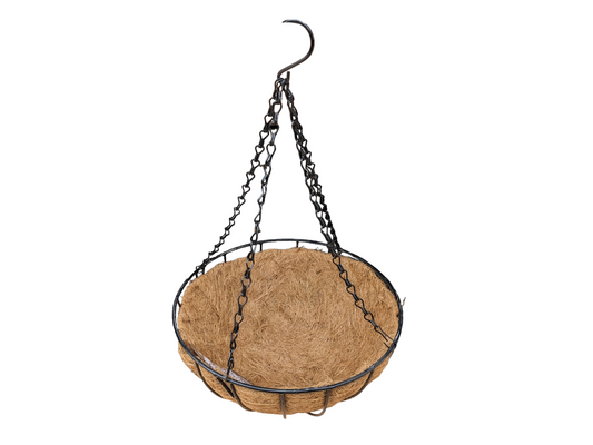 Hanging Wire Basket with Coconut Liner 12"
