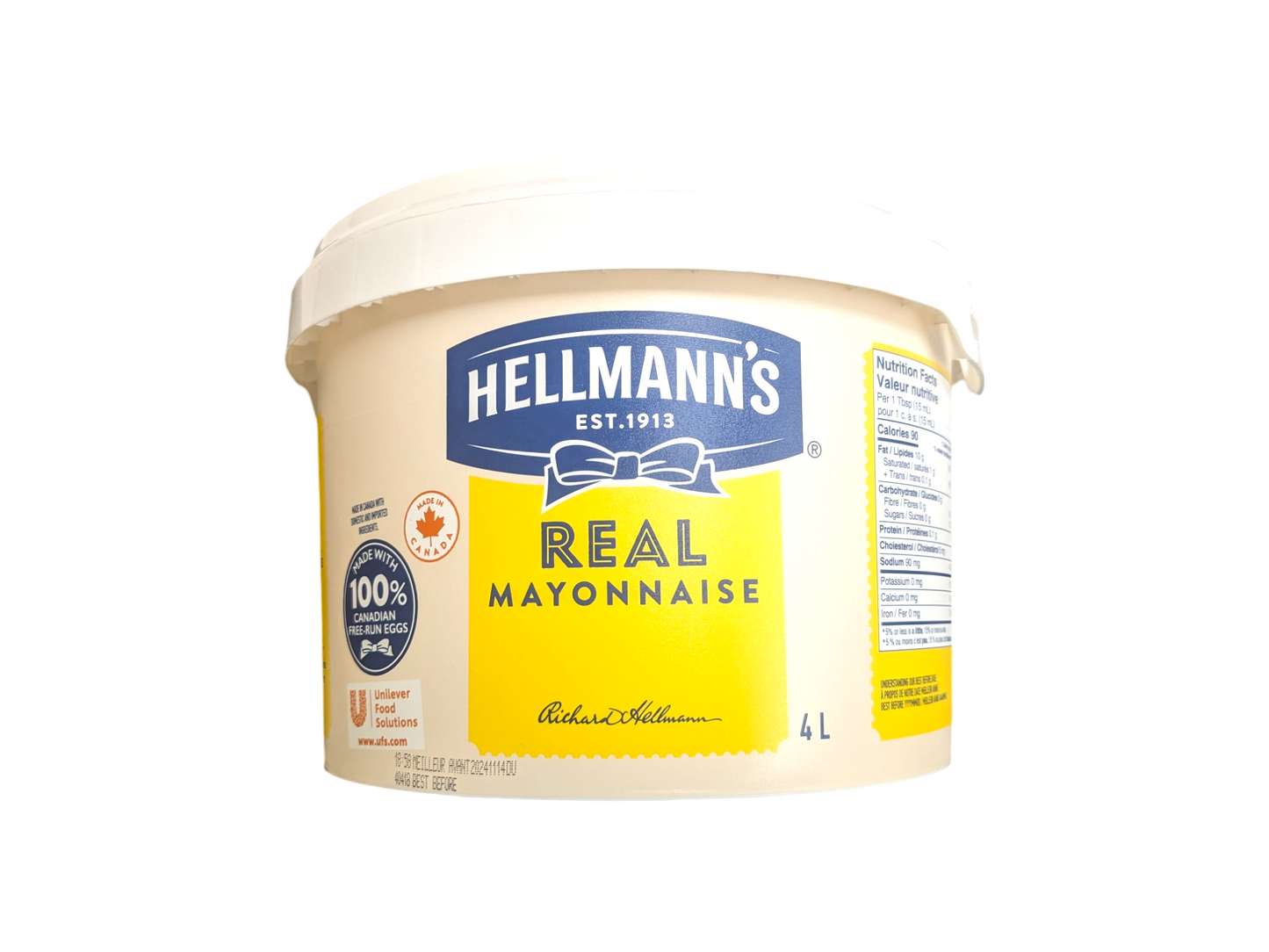 Hellman's Mayonnaise - 4L Tub - Best Before November 14, 2024