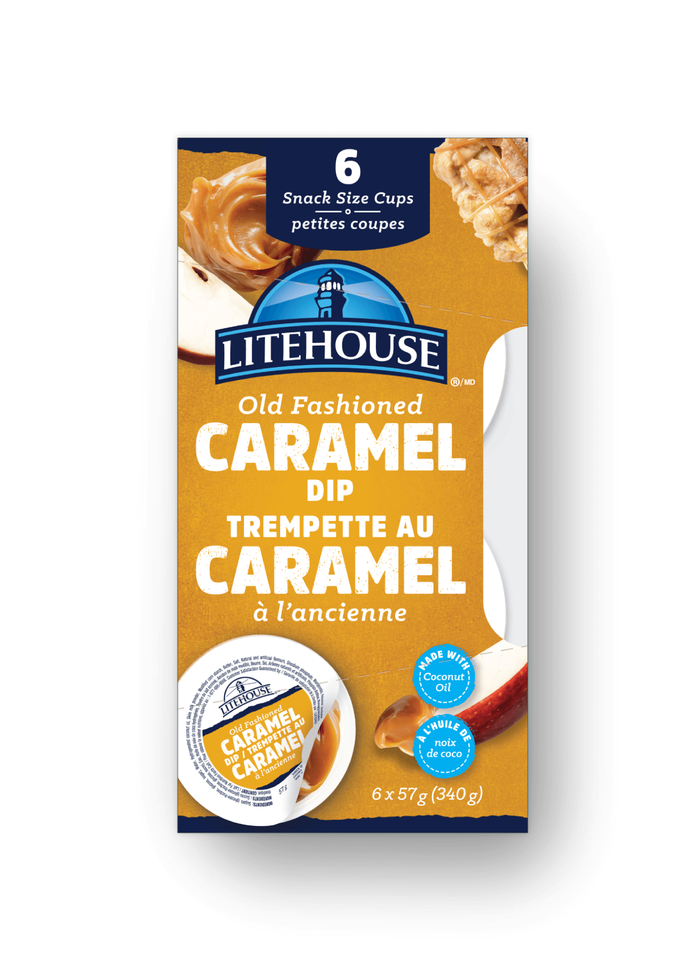 Old Fashioned Caramel Dip - Litehouse - Snack Size 6x2oz cups
