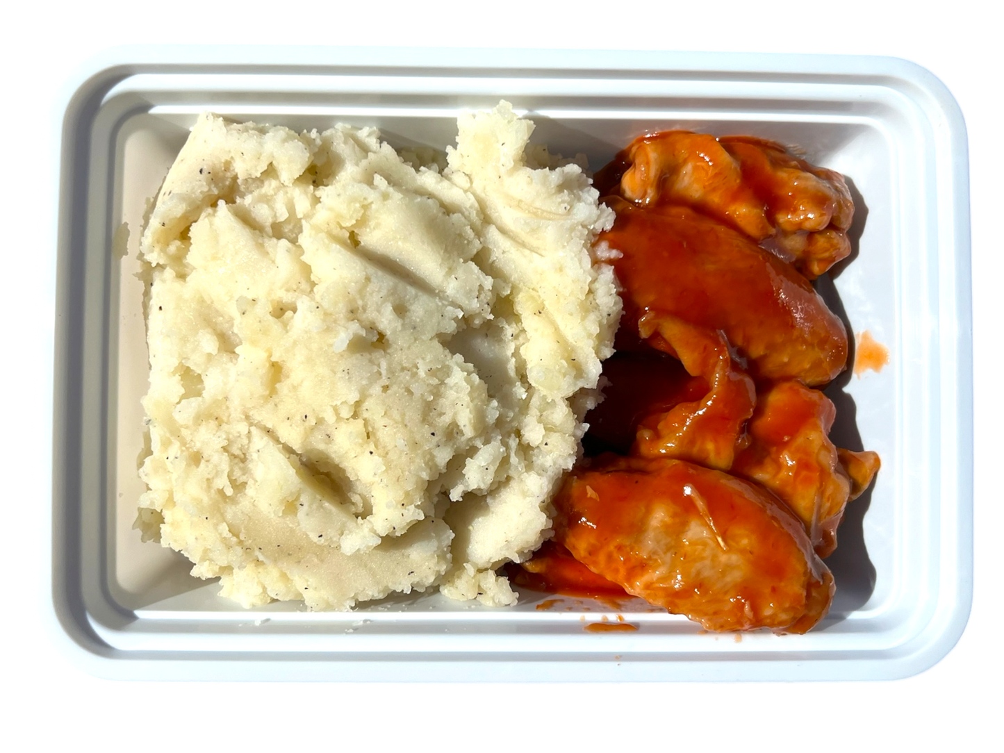 BBQ Chicken Wings, Potatoes with Bacon and Cheese