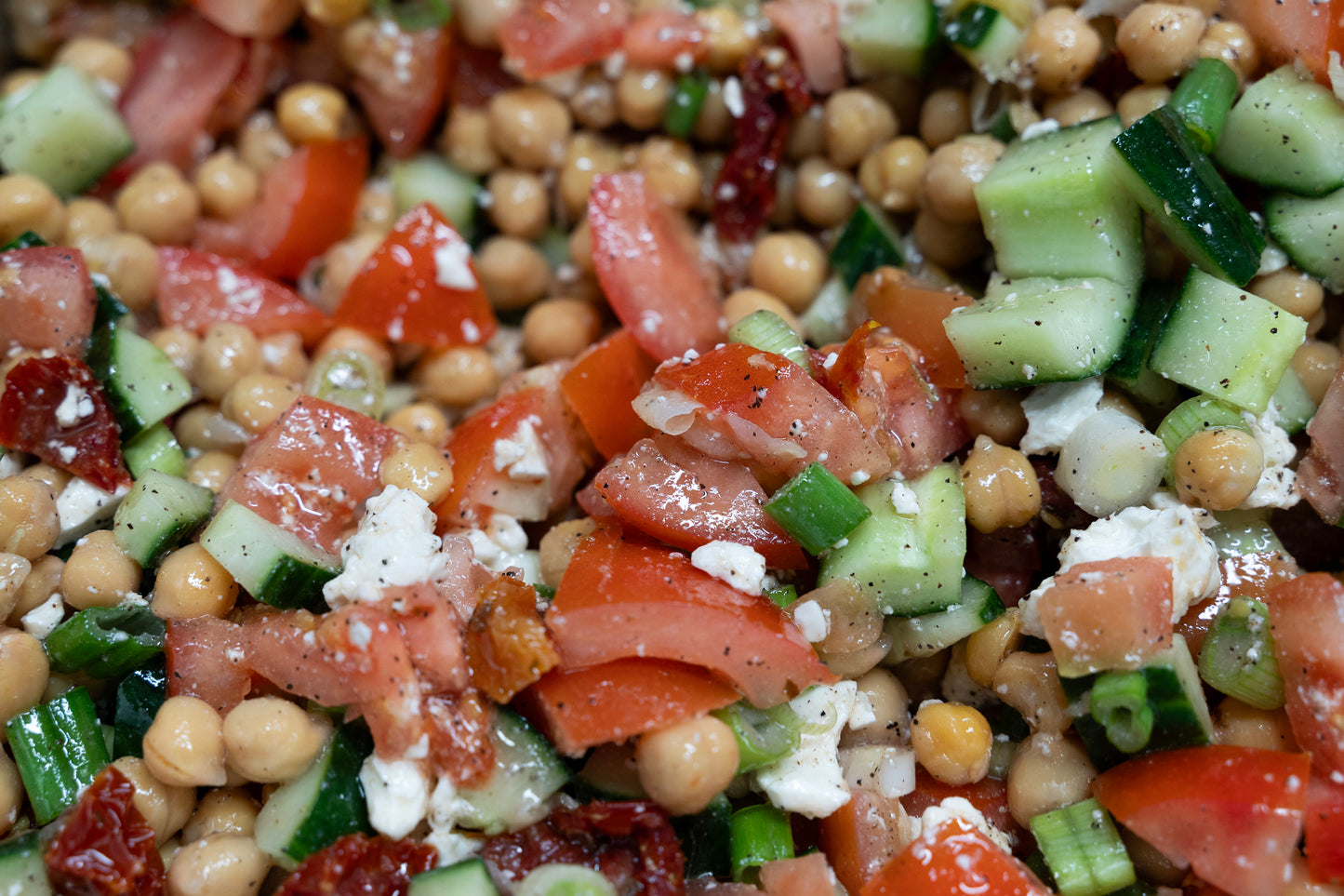 Homemade Greek Chic Pea Salad