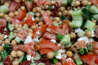 Homemade Greek Chic Pea Salad