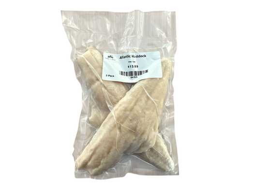 Atlantic Haddock Fillets -2pack - 4oz to 6oz Skinless, Boneless (Frozen)