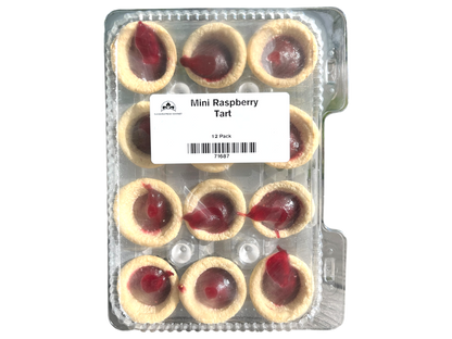 Homemade Mini Raspberry Tarts - 12 Pack - Frozen