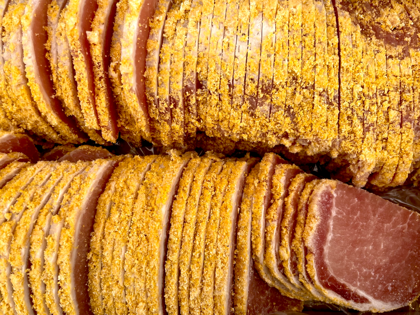 Big Red Sliced Peameal Bacon - 11 lbs (about 100 slices)