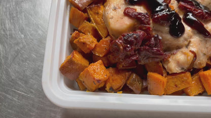 Sundried Tomato Chicken with Balsamic Glaze And Roasted Sweet Potatoes