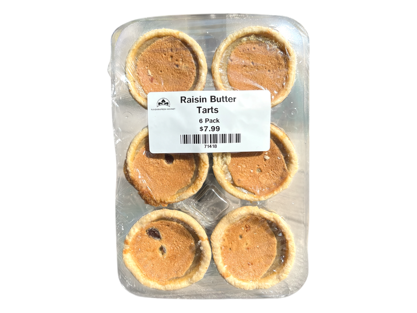 Homemade Raisin Butter Tarts - 6 pack - Frozen