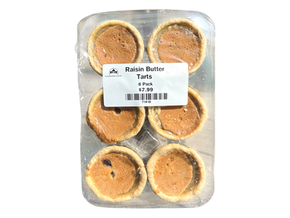 Homemade Raisin Butter Tarts - 6 pack - Frozen