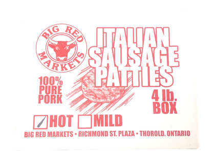 Hot Italian Sausage Patties (4lbs)