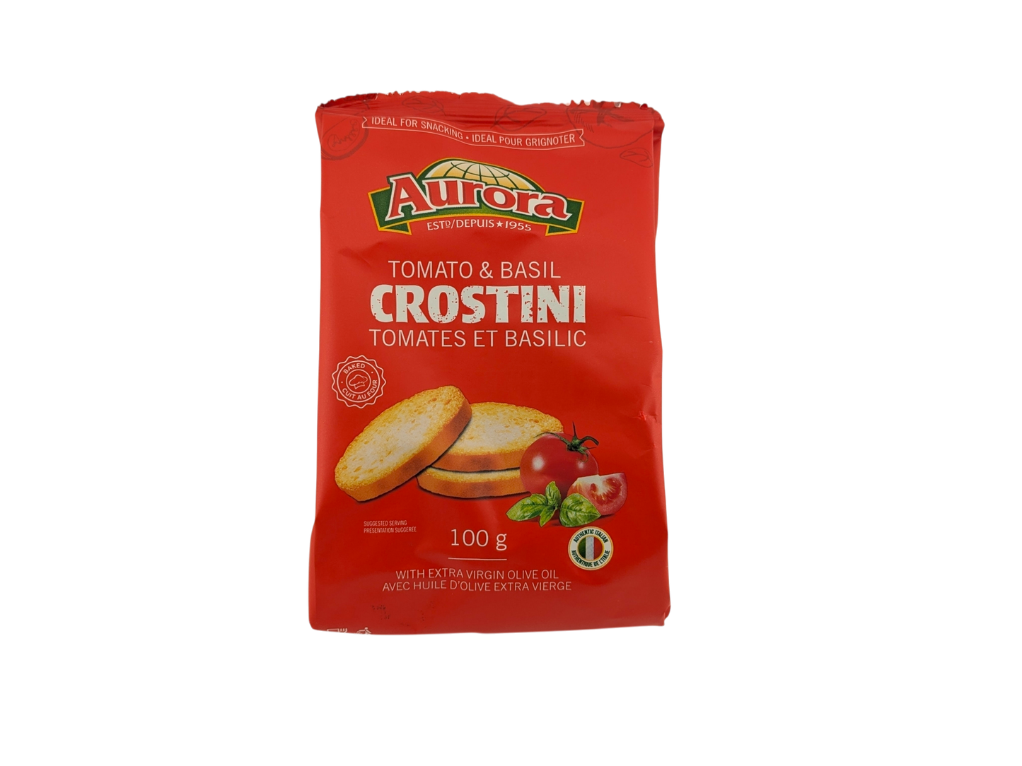 Aurora Crostini - Tomato & Basil - 100g