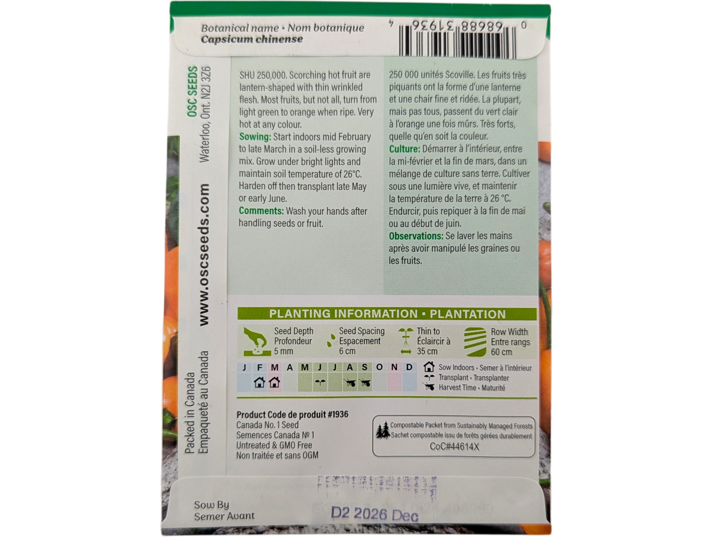 Hot Pepper Habanero Orange