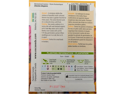 Zinnia Pom Pom or Lilliput Mixed