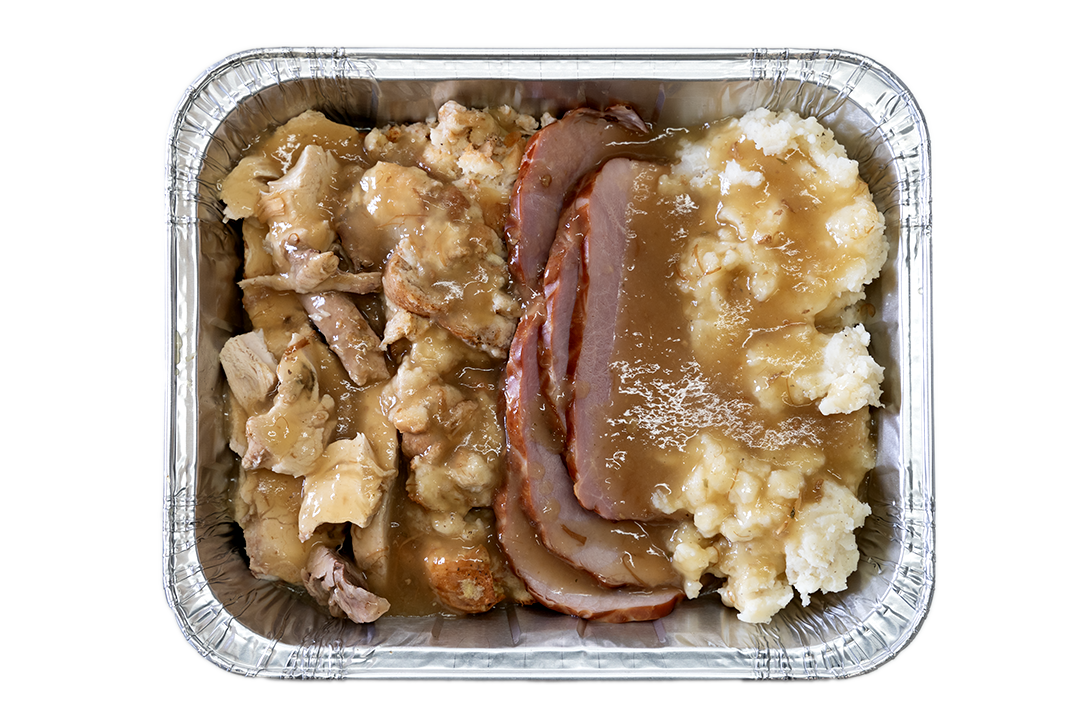 Turkey and Ham with stuffing and mashed potatoes - 2kg