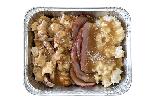 Turkey and Ham with stuffing and mashed potatoes - 2kg