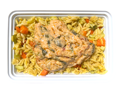 Tuscan Salmon with Orzo