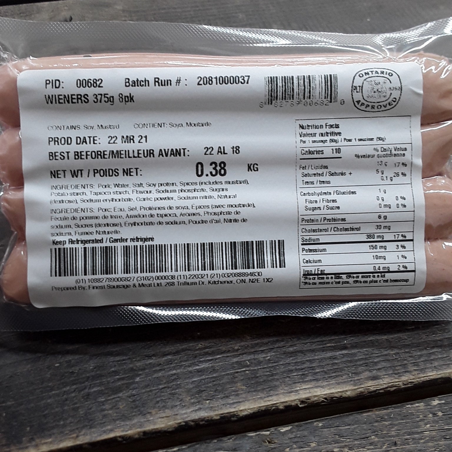 Hot Dogs - 8 pack - 375g