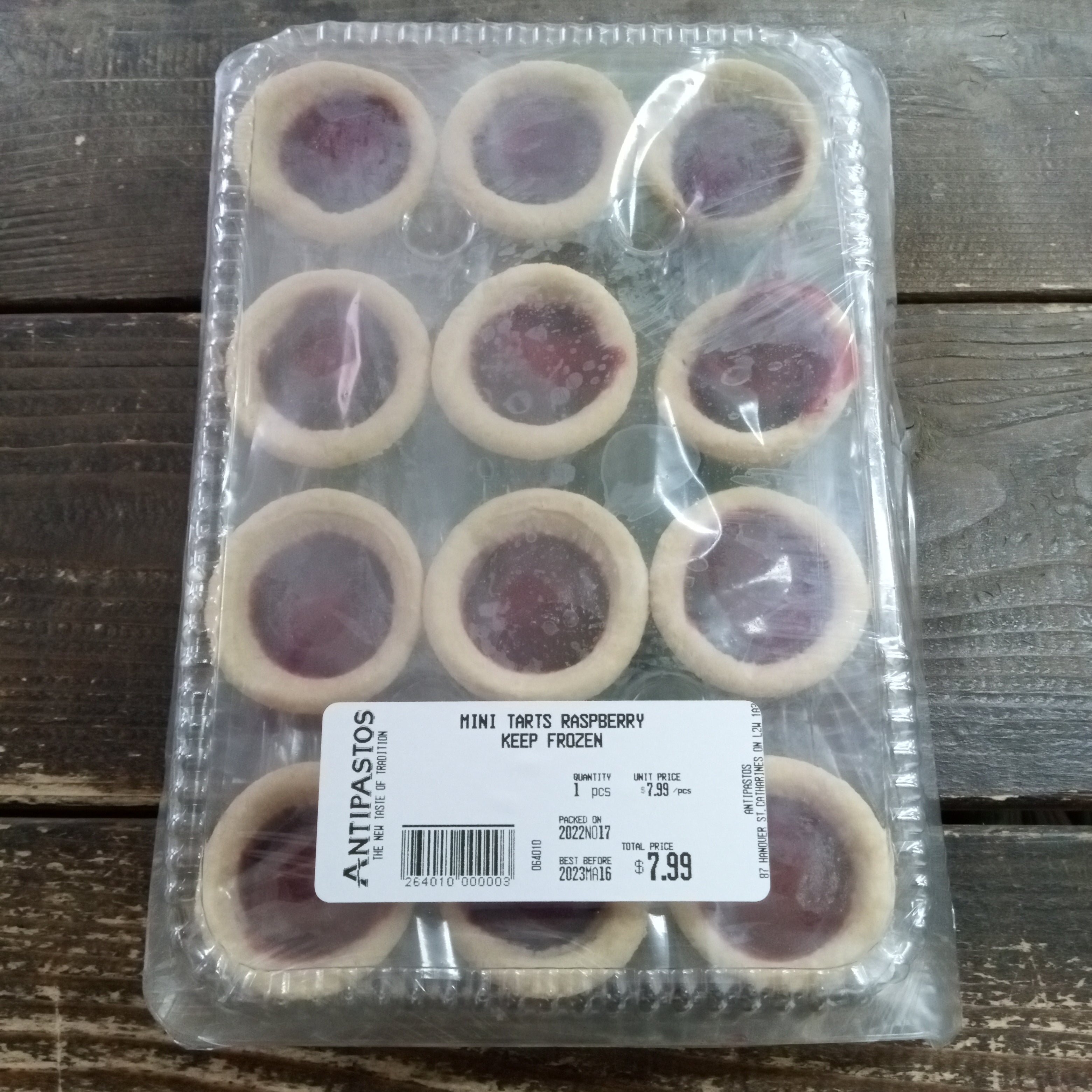 Mini Raspberry Tarts - 12 Pack - Frozen - Antipastos