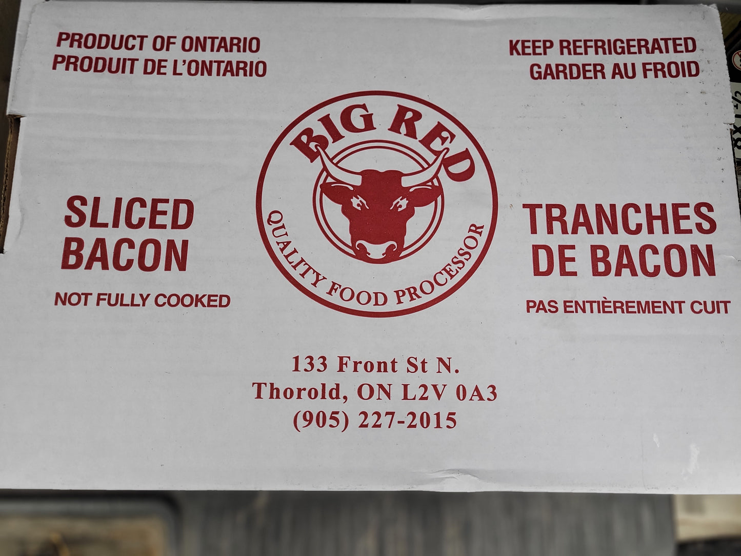 Big Red Bacon Slices - 11lbs
