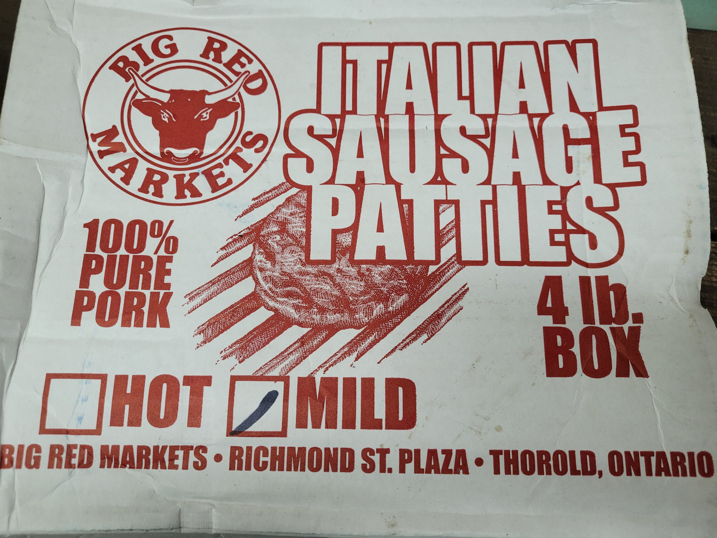 Mild Italian Sausage Patties (4lbs)