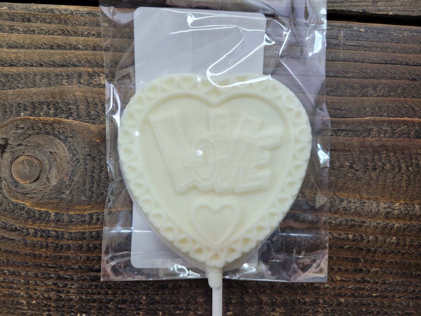 Love Heart Sucker - White Chocolate