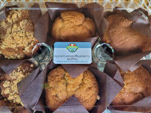 Muffins - Mixed 6 Pack, Lemon Poppyseed, Chocolate Chip and Blueberry (Homemade) - Pie In The Sky