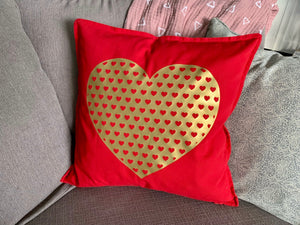 Gold Heart Pillow