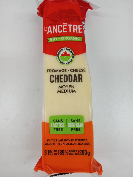 Medium Cheddar Cheese - Lactose Free - L'ancetre - 200g