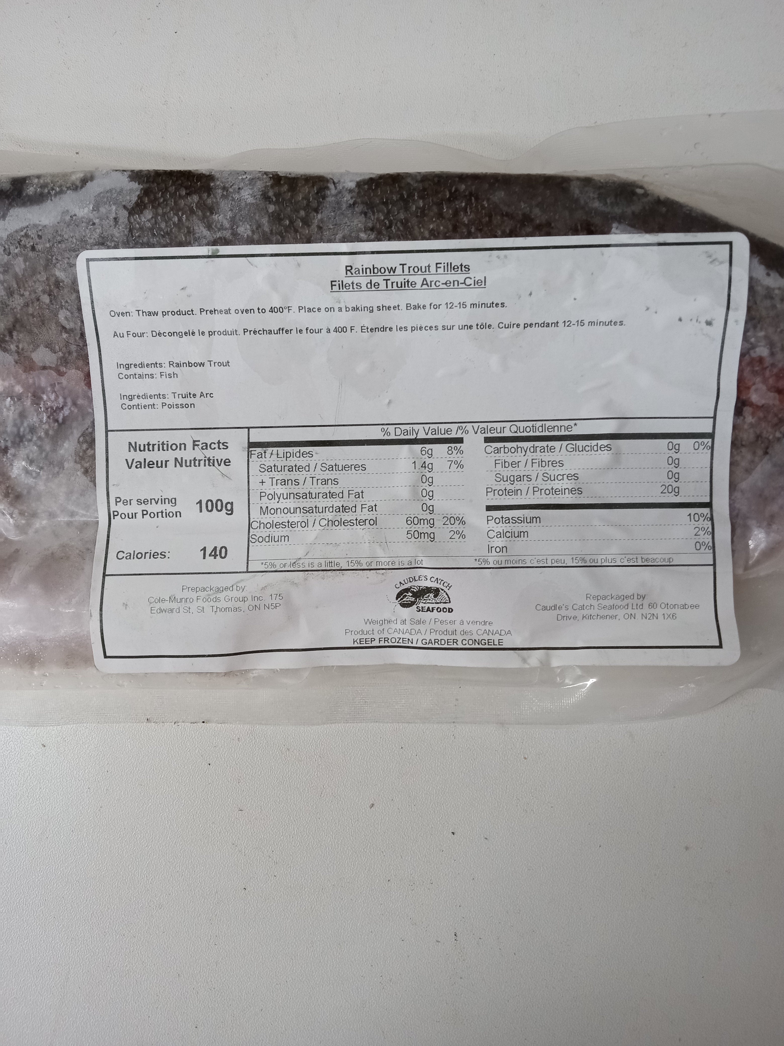 Rainbow Trout Fillets - Frozen