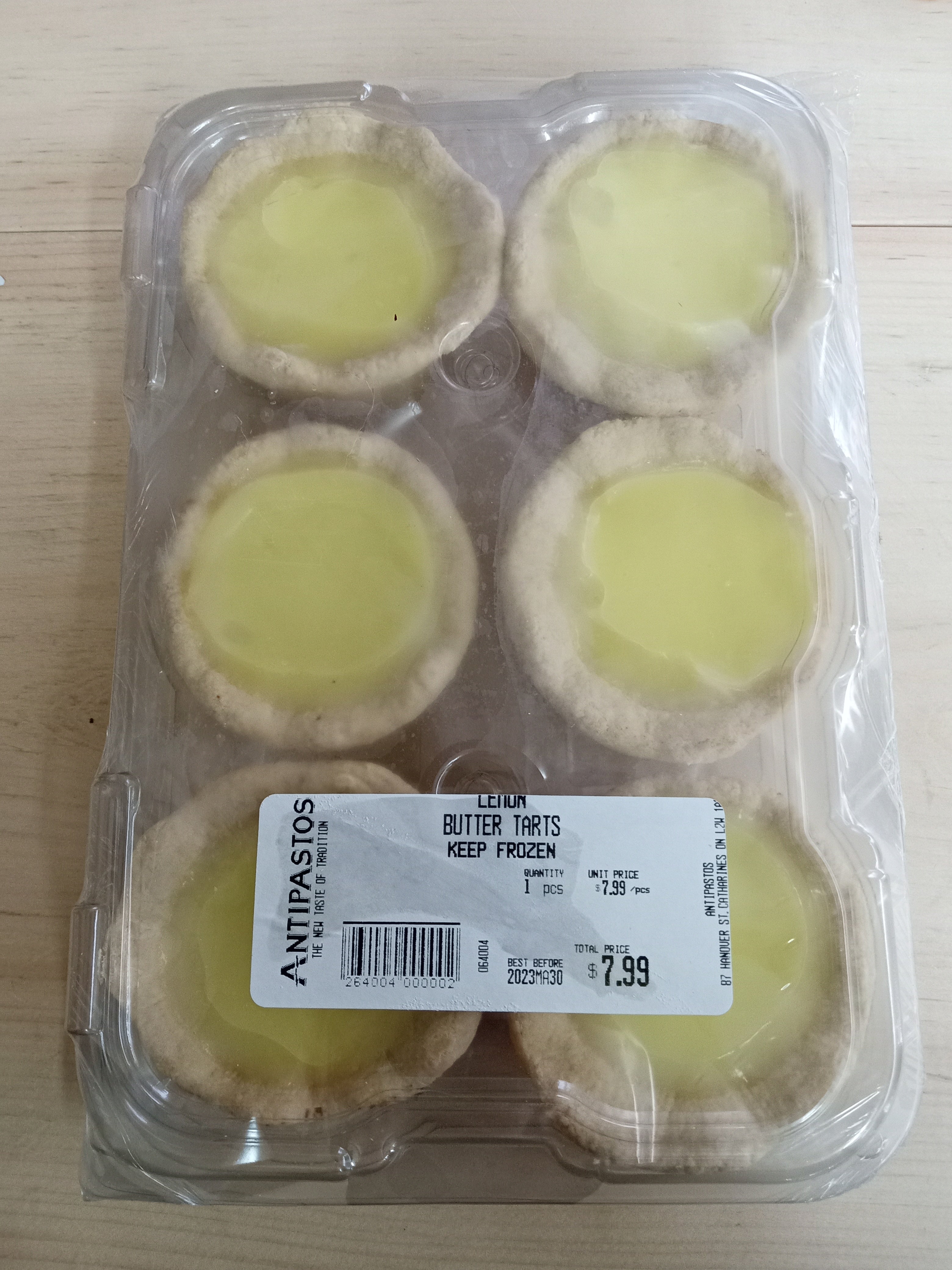 Lemon Butter Tarts - 6 Pack - Frozen - Antipastos
