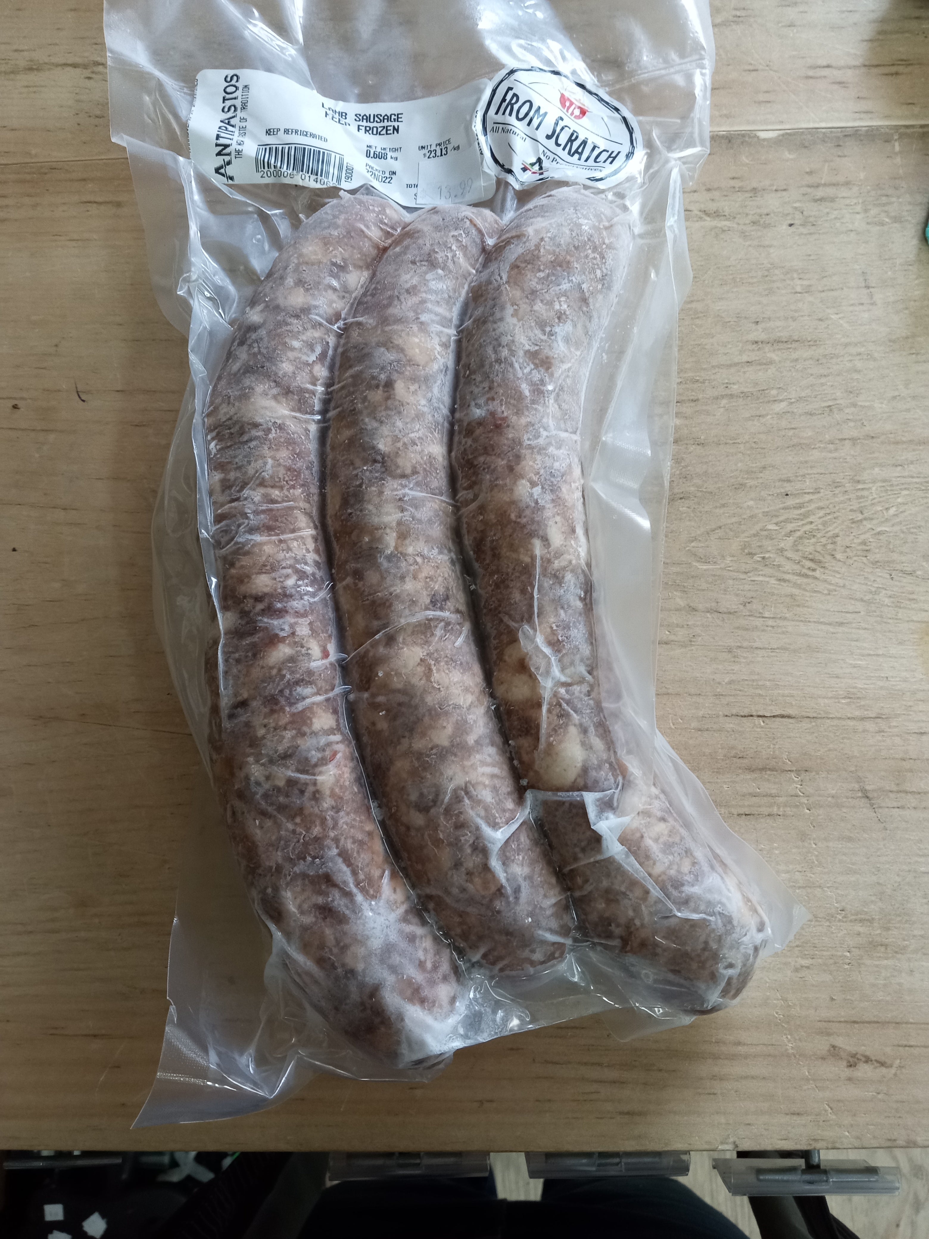 Lamb Sausage - 3 pack frozen - Antipastos
