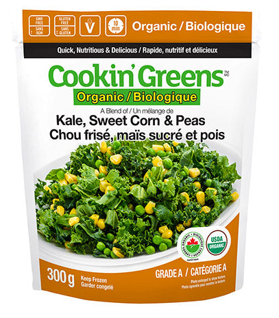 Organic Kale, Sweet Corn, and Peas 300g - Frozen