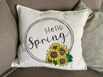 Load image into Gallery viewer, Hello Spring Sunflower Pillow
