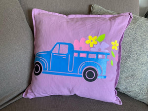 Purple Truck Pillow