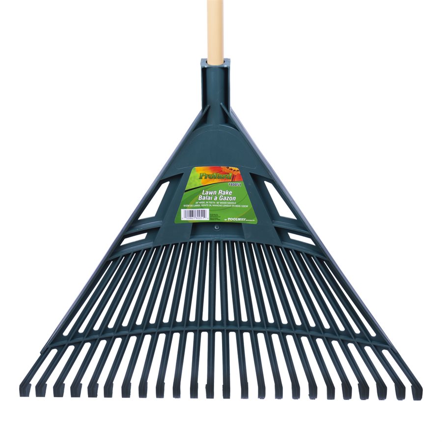 Leaf Rake Poly 24" Fan Head 48" Wood Handle